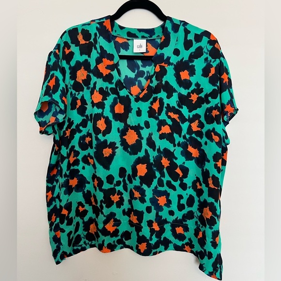 CAbi Rita Leopard Print Blouse #5023 Size S - Picture 1 of 6